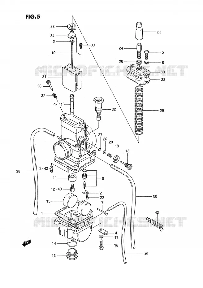 CARBURATOR (MODELE G/H/J) Suzuki MOTO 80 RM 1995  RM80S(E3)