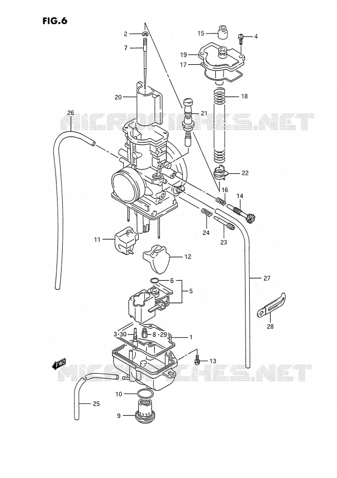 CARBURATOR (MODELE K/L/M/N) Suzuki MOTO 250 RMX 1992  RMX250N(E3)