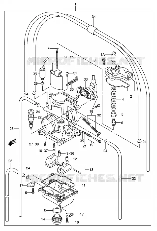 CARBURATOR (MODELE K2) Suzuki MOTO 250 RM 2004  RM250K4(E3/E28)