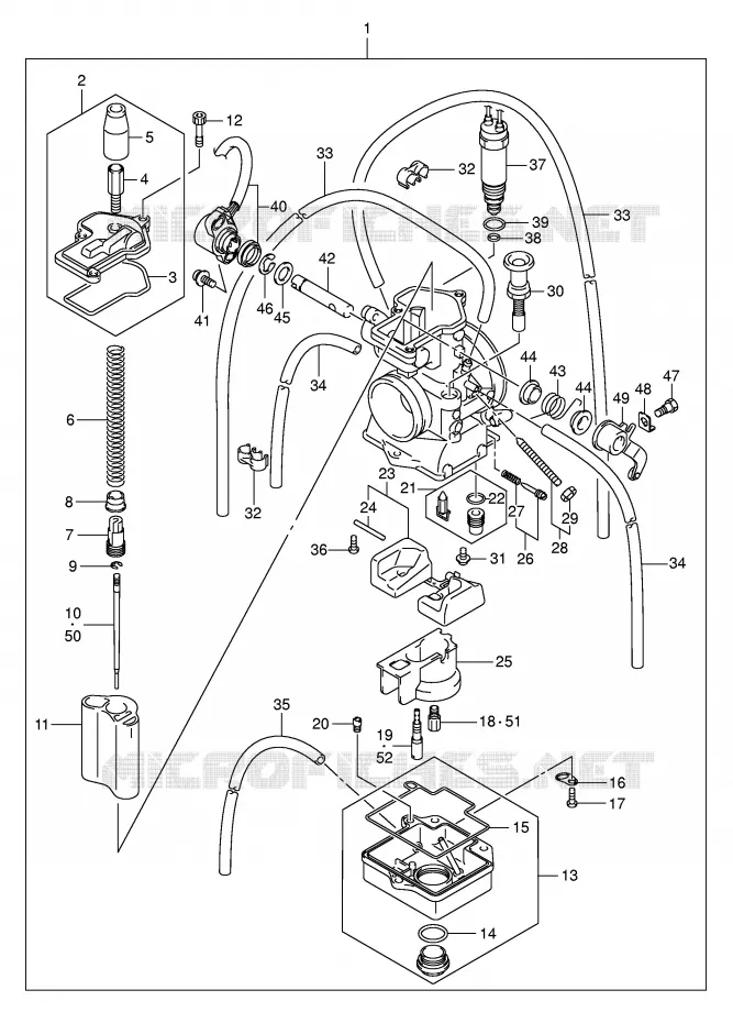CARBURATOR (MODELE K5) Suzuki MOTO 125 RM 2004  RM125K4