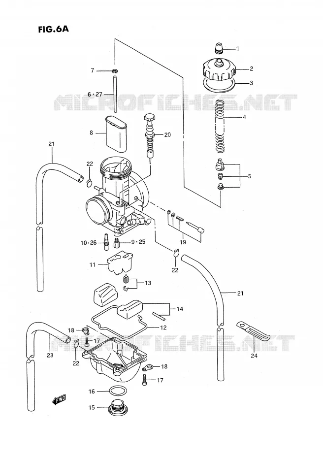 CARBURATOR (MODELE P/R/S/T) Suzuki MOTO 250 RMX 1994  RMX250R(E3)