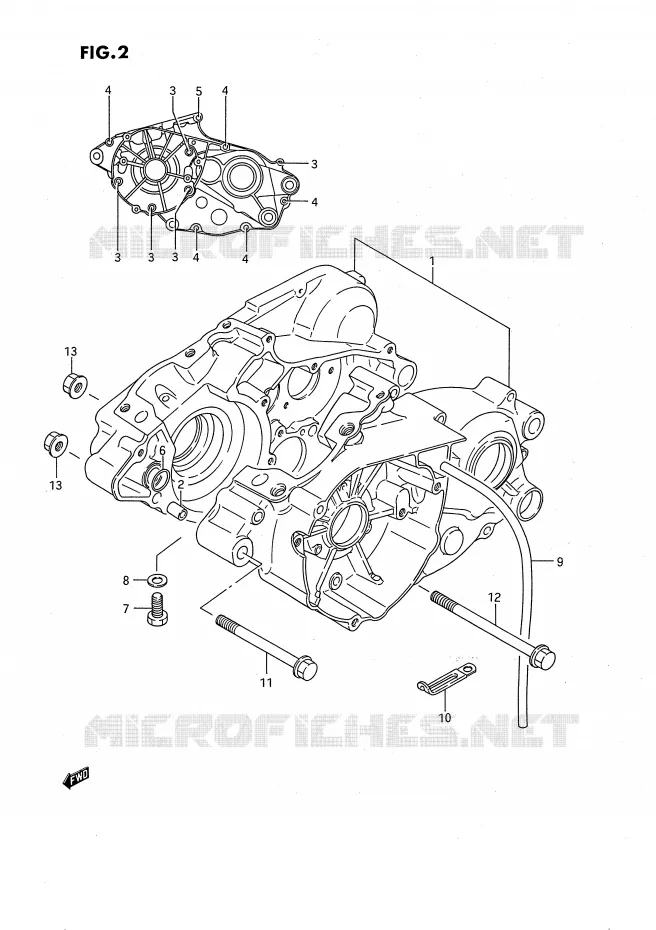 CASING (MODELE G/H/J) Suzuki MOTO 80 RM 1991  RM80XM(E2)