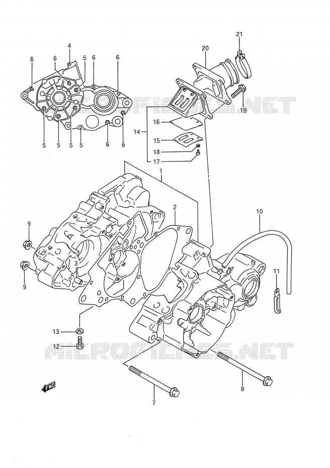 CASING (MODELE K) Suzuki MOTO 80 RM 1987  RM80H(E28)
