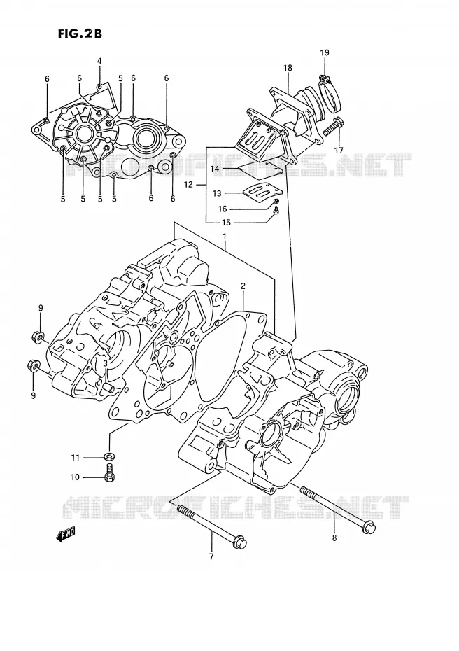 CASING (MODELE L/M/N/P/R/S) Suzuki MOTO 80 RM 1986  RM80G(E3)