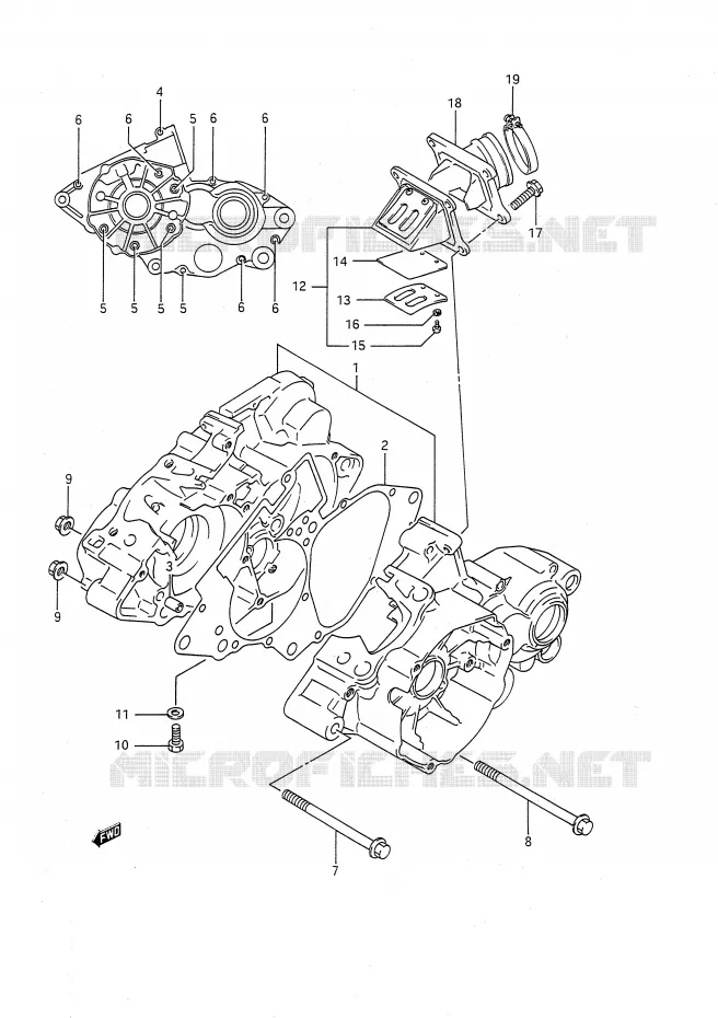 CASING (MODELE L/M/N/P/R/S) Suzuki MOTO 80 RM 1989  RM80K(E28)