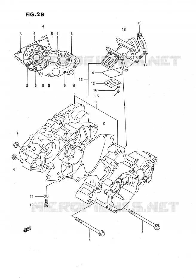 CASING (MODELE L/M/N/P/R/S) Suzuki MOTO 80 RM 1993  RM80XP(E2)