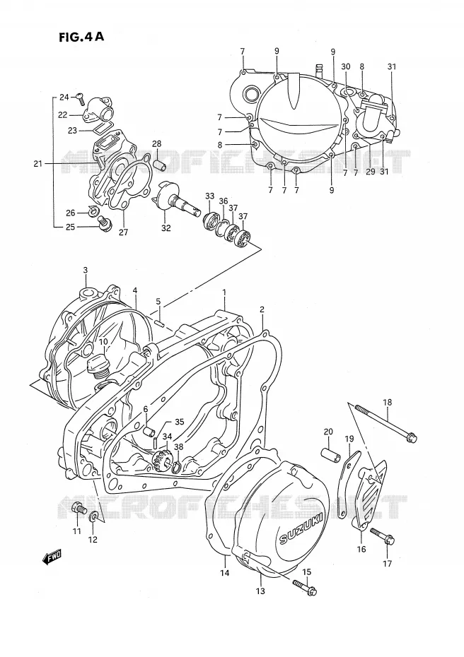 CASING (MODELE L/M/N/P/R/S/T) Suzuki MOTO 250 RMX 1989  RMX250K(E3)