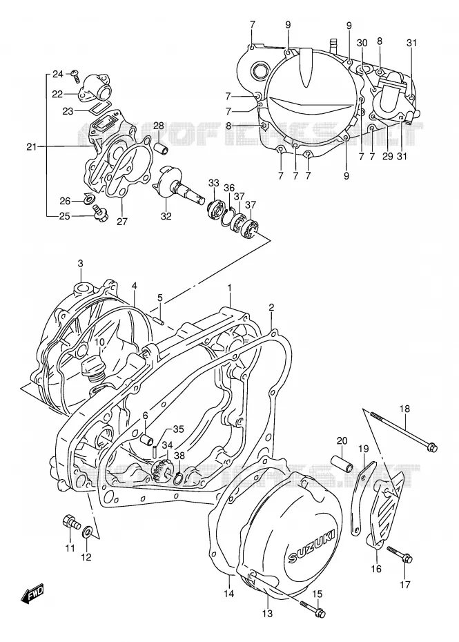 CASING (MODELE L/M/N/S/T) Suzuki MOTO 250 RMX 1993  RMX250P(E1)