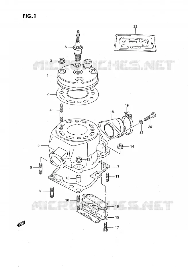CILINDER (MODELE G/H/J) Suzuki MOTO 80 RM 1992  RM80XN(E2)