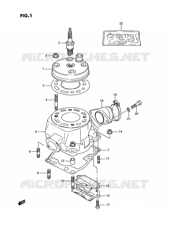 CILINDER (MODELE G/H/J) Suzuki MOTO 80 RM 1994  RM80R(E3)