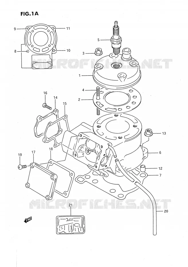CILINDER (MODELE K) Suzuki MOTO 80 RM 1990  RM80XL(E2)