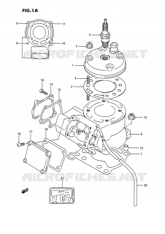 CILINDER (MODELE K) Suzuki MOTO 80 RM 1993  RM80P(E3)
