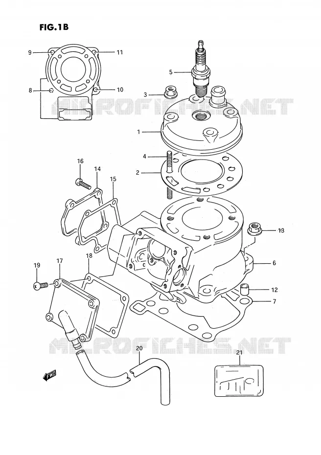CILINDER (MODELE L) Suzuki MOTO 80 RM 1989  RM80K(E3)