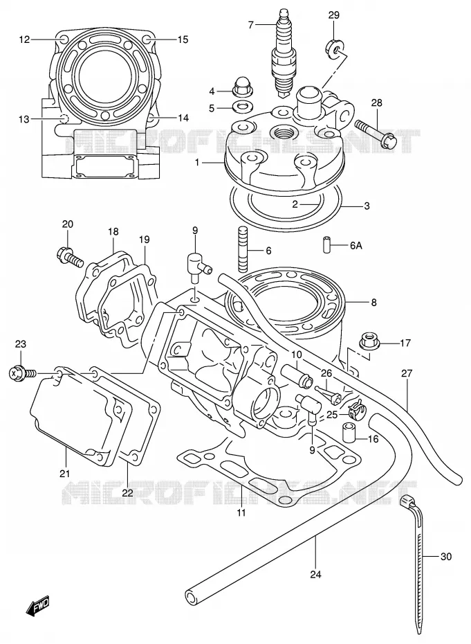 CILINDER Suzuki MOTO 125 RM 2005  RM125K5(E3/E28)