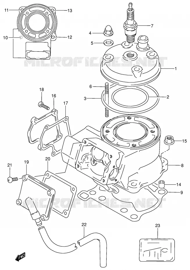 CILINDER Suzuki MOTO 80 RM 2001  RM80K1(P3/P28)