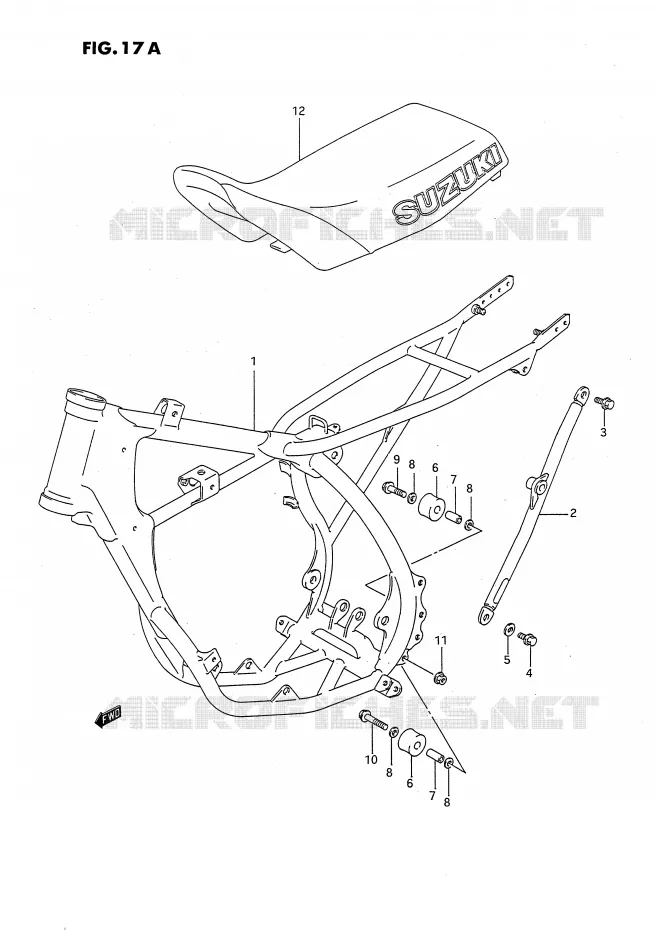 FRAME - SEAT (MODELE M/N) Suzuki MOTO 80 RM 1993  RM80XP(E2)