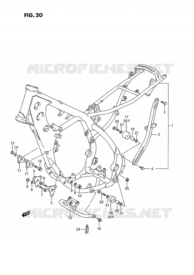 FRAME (MODELE K/L/M/N) Suzuki MOTO 250 RMX 1994  RMX250R(E3)