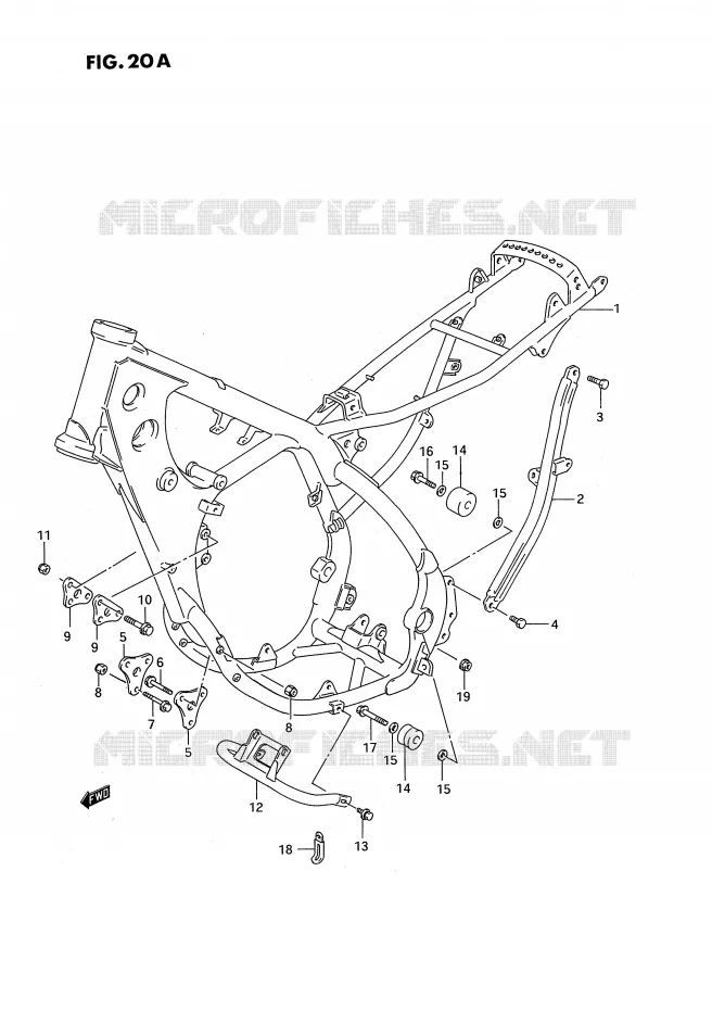 FRAME (MODELE P/R/S/T) Suzuki MOTO 250 RMX 1991  RMX250M(E3)