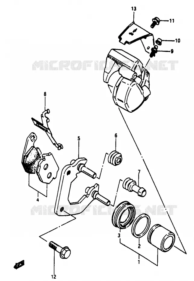 FRONT CALIPER Suzuki MOTO 50 Autres-modeles 1994  TV50R(M/R)
