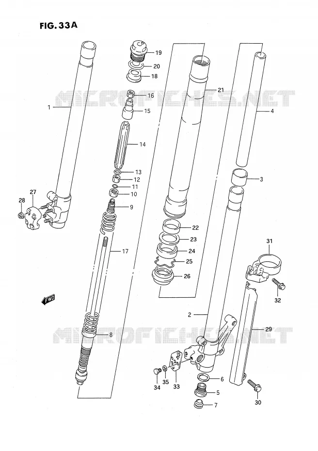 FRONT SCHOKDEMPER (MODELE L) Suzuki MOTO 250 RMX 1991  RMX250M(E3)