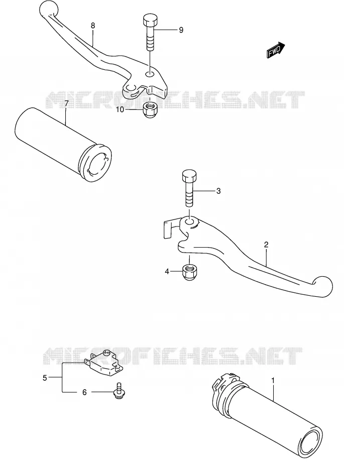 HANDGRIPS - LEVERS Suzuki MOTO 800 INTRUDER 2002  VS800GLK2(E3/E28)