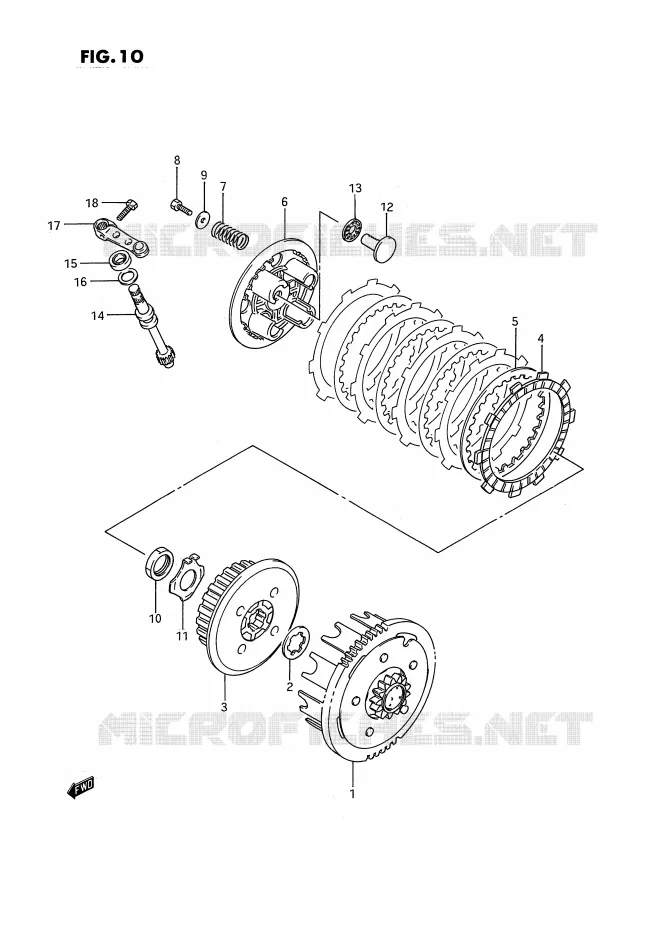 KOPPELING (MODELE G/H/J) Suzuki MOTO 80 RM 1995  RM80S(E3)