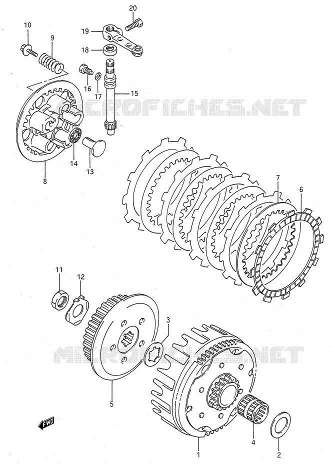 KOPPELING (MODELE K/L/M/N/P/R/S) Suzuki MOTO 80 RM 1991  RM80M(E28)