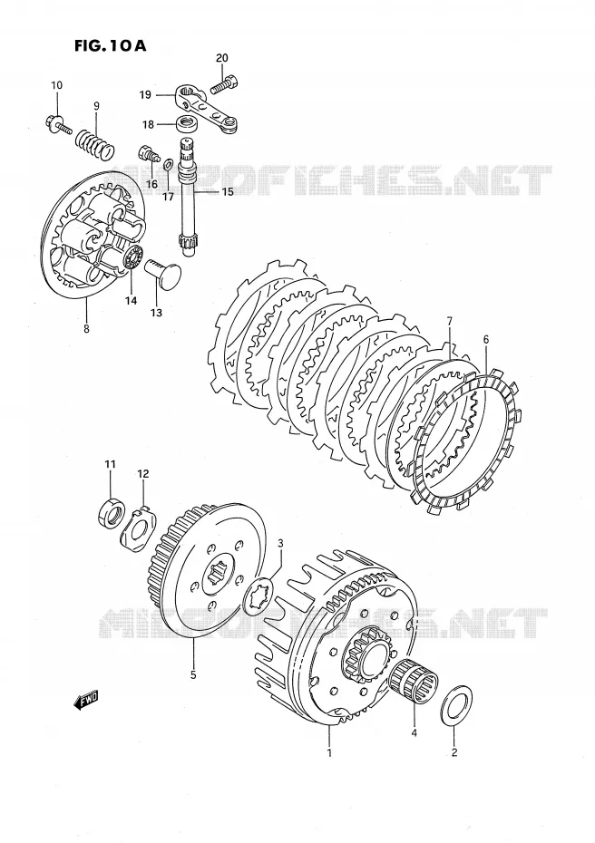 KOPPELING (MODELE K/L/M/N/P/R/S) Suzuki MOTO 80 RM 1993  RM80XP(E2)