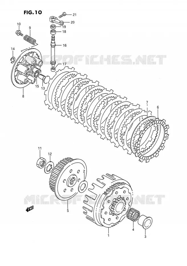KOPPELING (MODELE K/L/M) Suzuki MOTO 250 RMX 1996  RMX250T(E3)