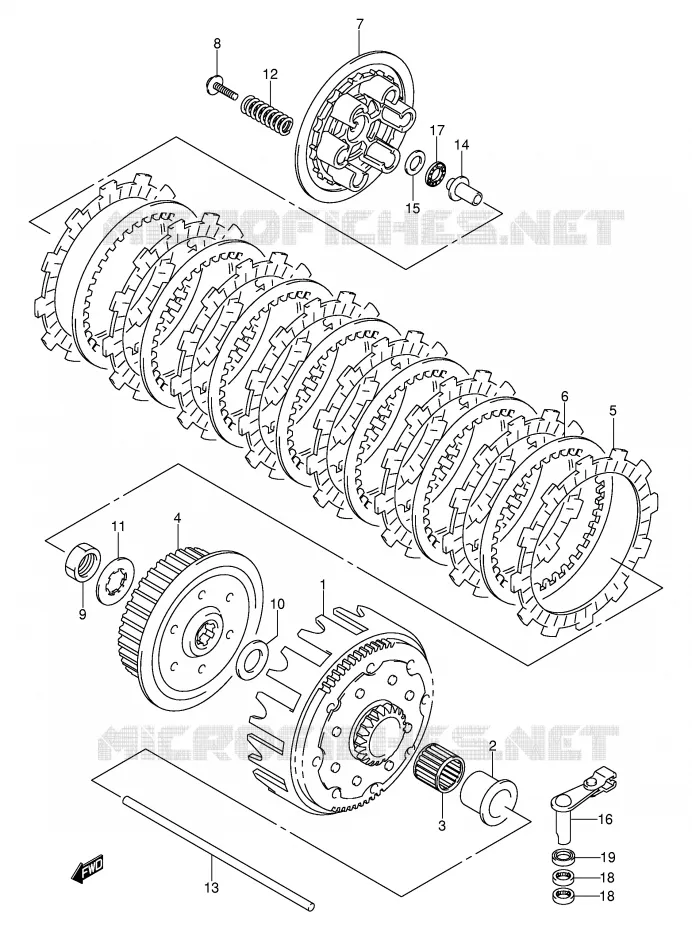 KOPPELING (MODELE K1/K2) Suzuki MOTO 250 RM 2002  RM250K2(E3/E28)