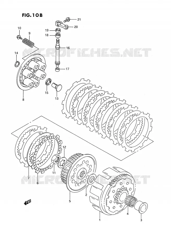 KOPPELING (MODELE R/S/T) Suzuki MOTO 250 RMX 1993  RMX250P(E3)