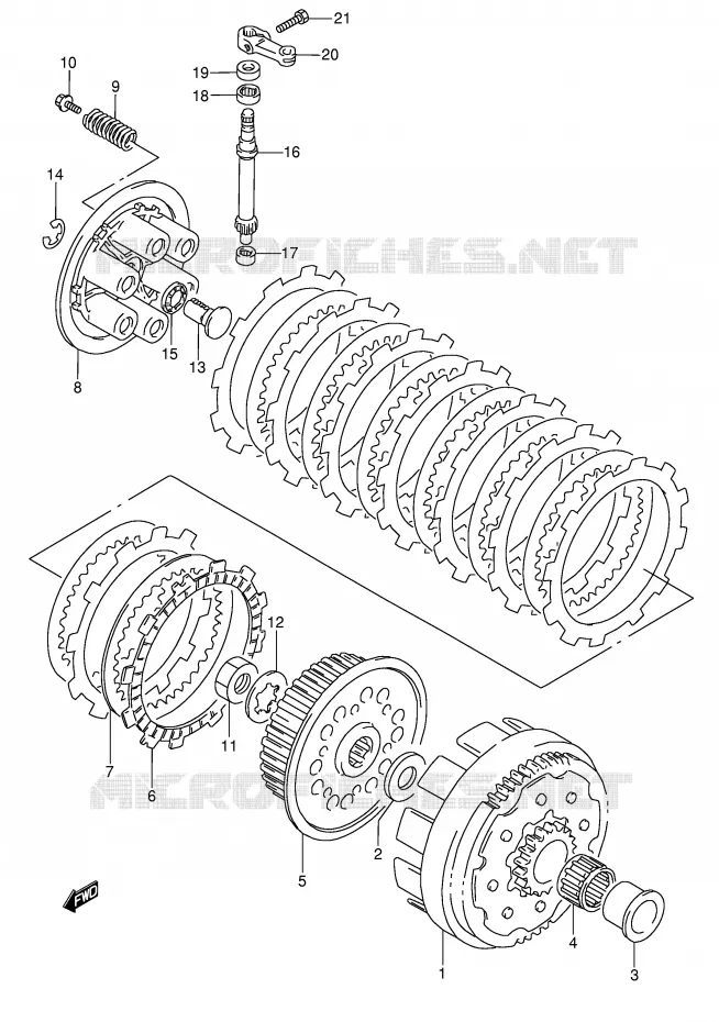 KOPPELING (MODELE S/T) Suzuki MOTO 250 RMX 1994  RMX250R(E1)