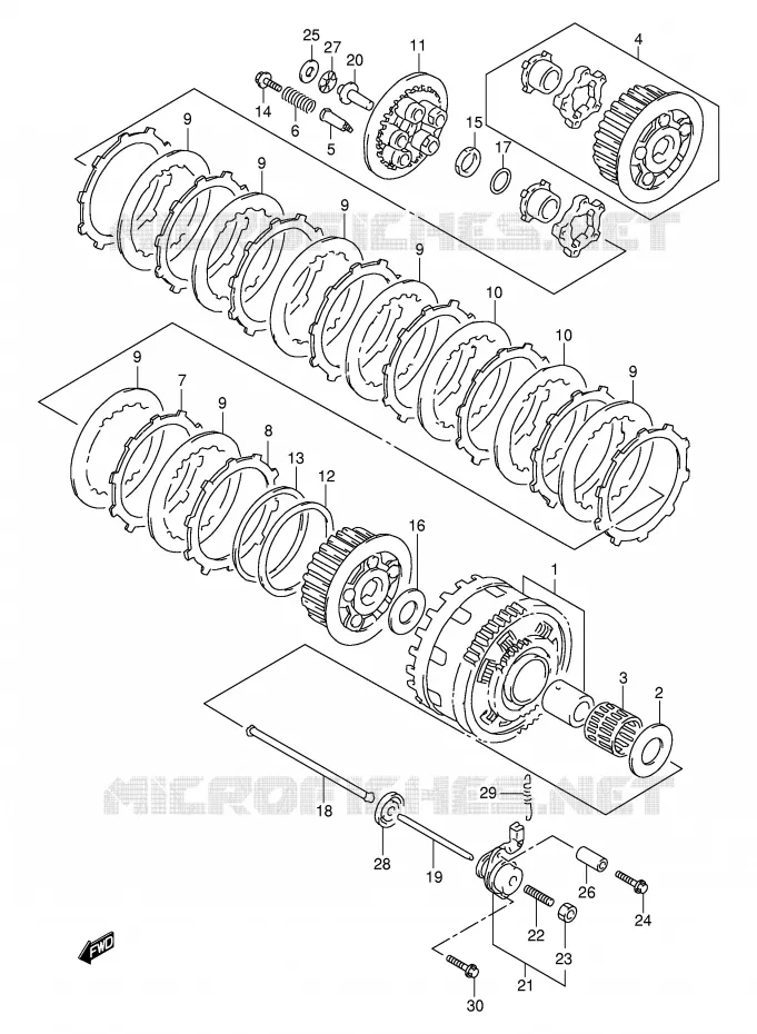 KOPPELING (MODELE V/W) Suzuki MOTO 1000 TL-S 2000  TL1000SY(E2)