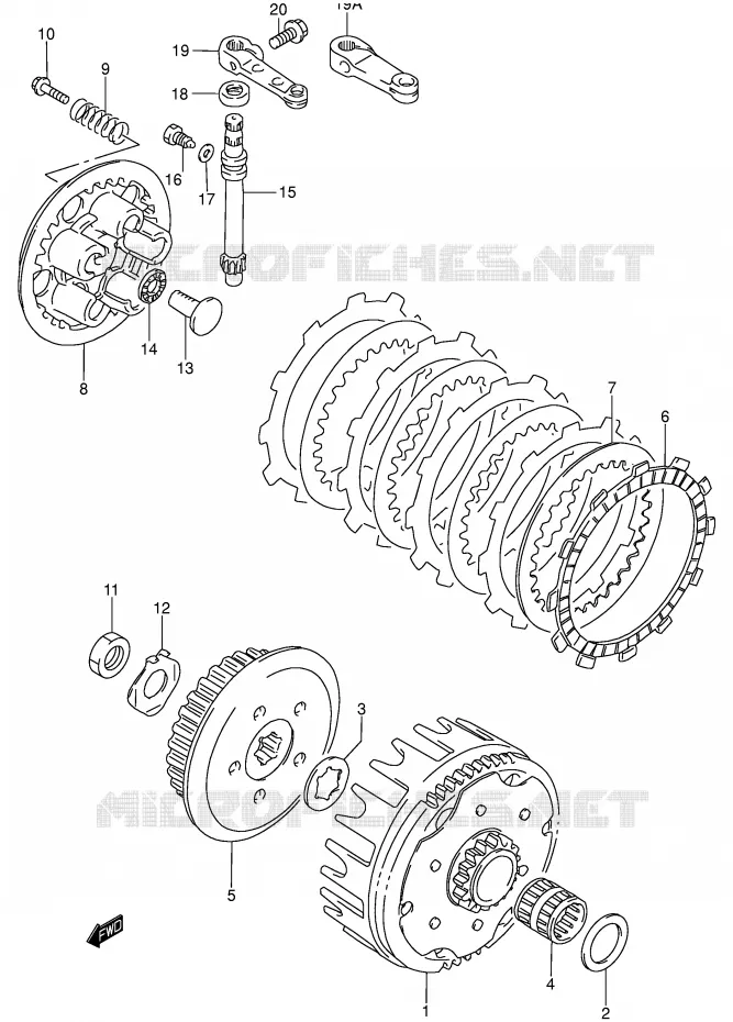 KOPPELING Suzuki MOTO 85 RM 2006  RM85K6(P3/P28)