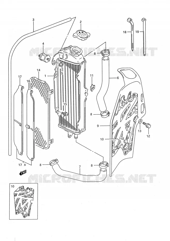 RADIATOR (MODELE R/S) Suzuki MOTO 80 RM 1991  RM80M(E28)