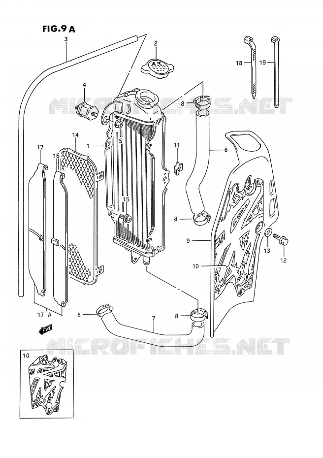 RADIATOR (MODELE R/S) Suzuki MOTO 80 RM 1991  RM80M(E3)