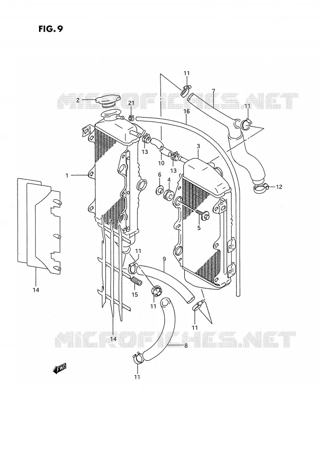RADIATOR Suzuki MOTO 250 RMX 1993  RMX250RP(E1)