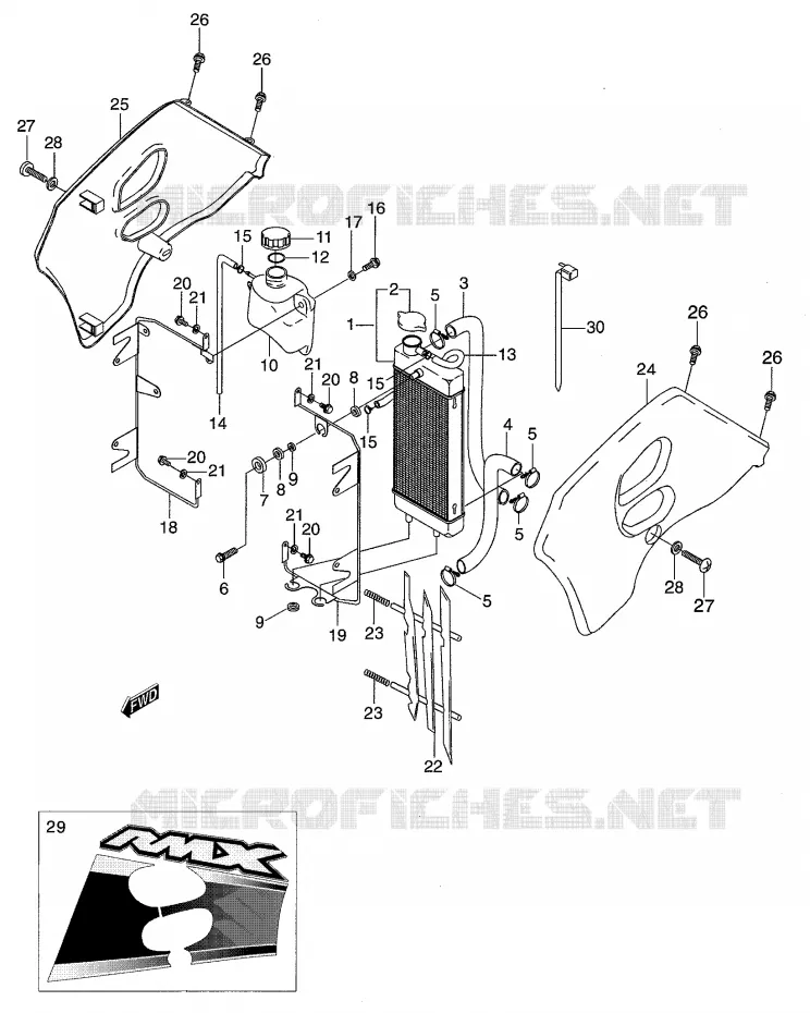 RADIATOR Suzuki MOTO 50 RMX 1998  RMX50W