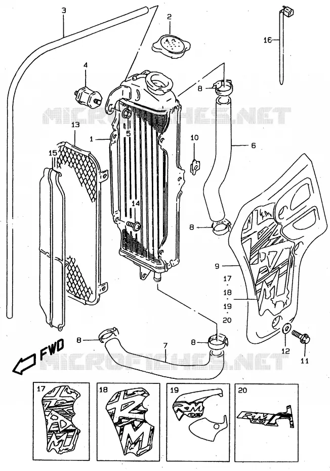 RADIATOR Suzuki MOTO 80 RM 1996  RM80XT(T/V/W)