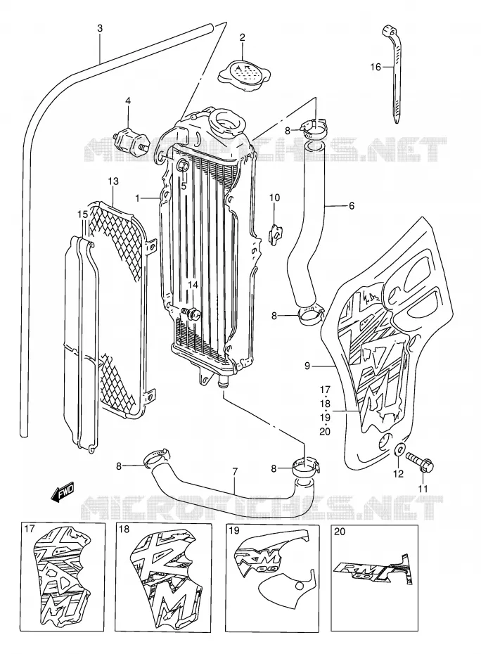 RADIATOR Suzuki MOTO 80 RM 1997  RM80V(E3/E28)