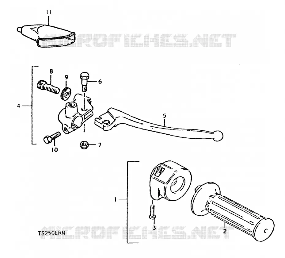 RIGHT SWITCH - HANDGREEP Suzuki MOTO 250 TS-ER 1992  TS250ERN