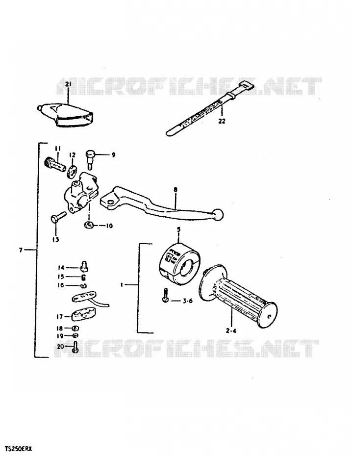 RIGHT SWITCH - HANDGREEP Suzuki MOTO 250 TS-ER 1996  TS250ERT(T/X)