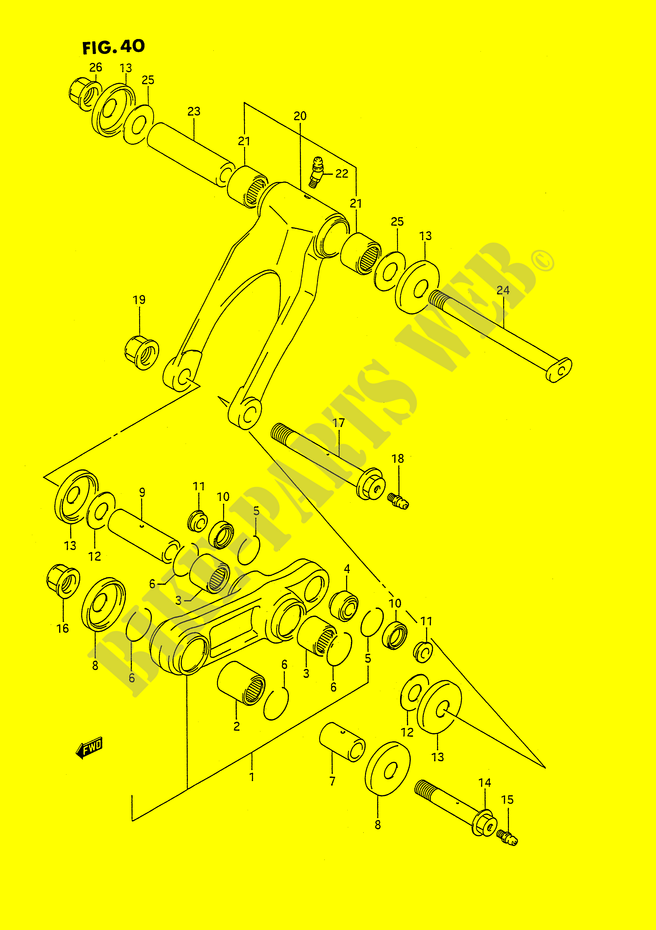 SCHOKBREKER AANEENSCHAKELING (MODELE K/L) voor Suzuki RMX 250 1994