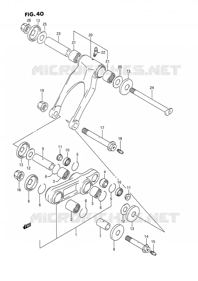 SCHOKBREKER AANEENSCHAKELING (MODELE K/L) Suzuki MOTO 250 RMX 1994  RMX250R(E3)