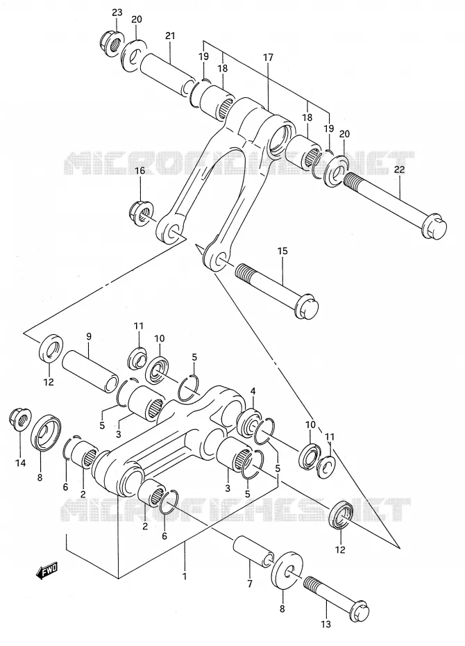 SCHOKBREKER AANEENSCHAKELING (MODELE L/M/N/P/R/S) Suzuki MOTO 80 RM 1987  RM80H(E28)