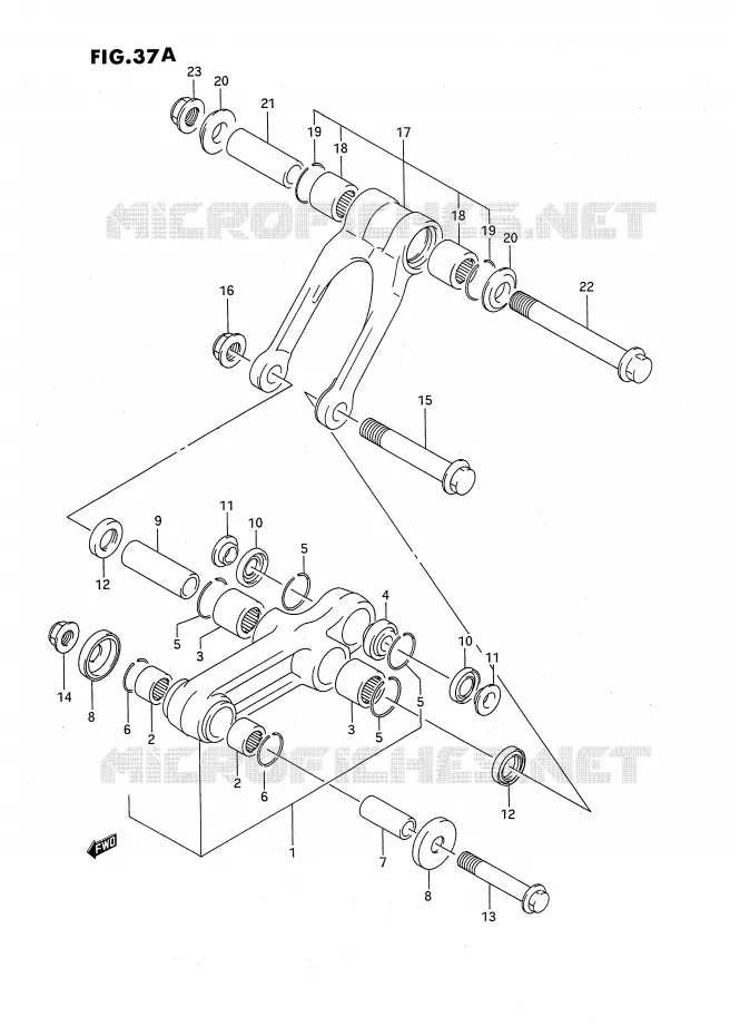 SCHOKBREKER AANEENSCHAKELING (MODELE L/M/N/P/R/S) Suzuki MOTO 80 RM 1987  RM80XH(E2)