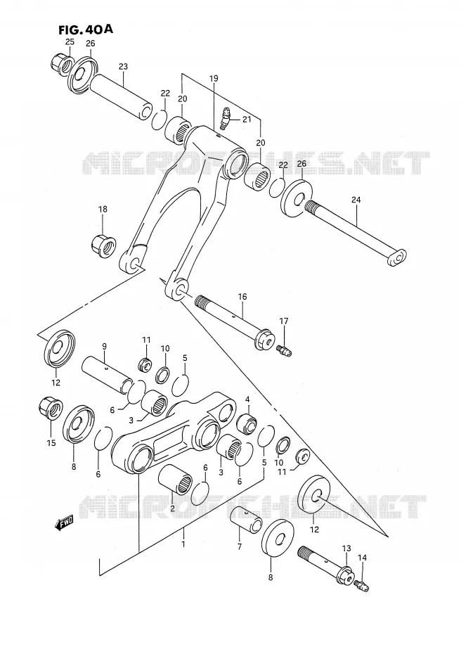 SCHOKBREKER AANEENSCHAKELING (MODELE M/N/P/R/S/T) Suzuki MOTO 250 RMX 1992  RMX250N(E3)