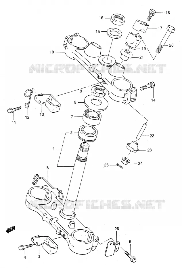 STUURKOLOM (MODELE M/N) Suzuki MOTO 250 RMX 1991  RMX250M(E28)