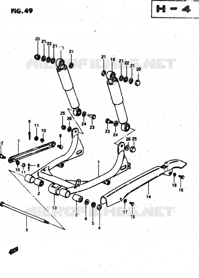 SWINGARM (E22, E39) Suzuki MOTO 50 VAN-VAN 1983  RV50X/D(X/D)