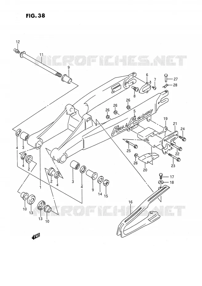 SWINGARM (MODELE K/L) Suzuki MOTO 250 RMX 1995  RMX250S(E3)